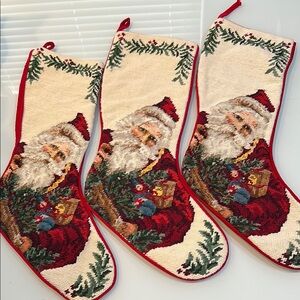 Santa Claus Holiday Stockings - Set of 3